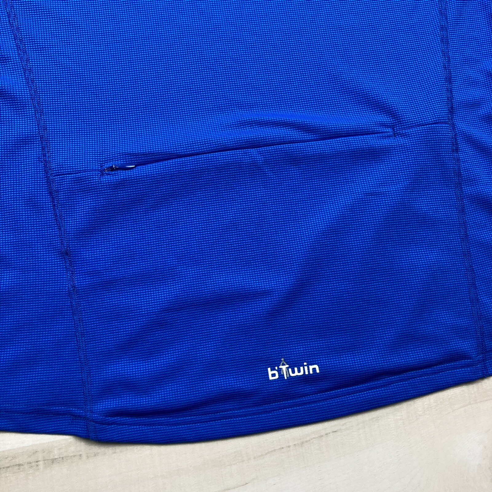 BTwin Shirt Mens Medium Blue Cycling Jersey Decathlon Equarea Zip Short Sleeve