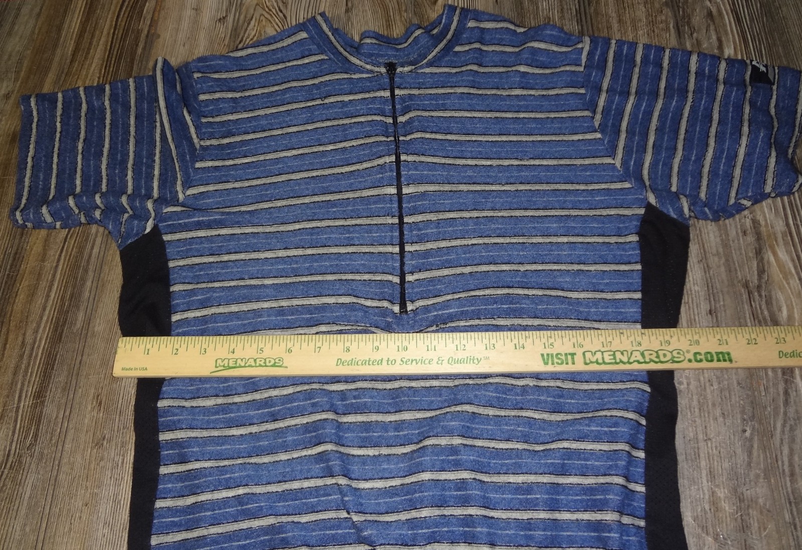Vintage 90s Y2K No Fear Blue Knit Cycling Jersey SZ L USA Made 1/2 Zip Racing