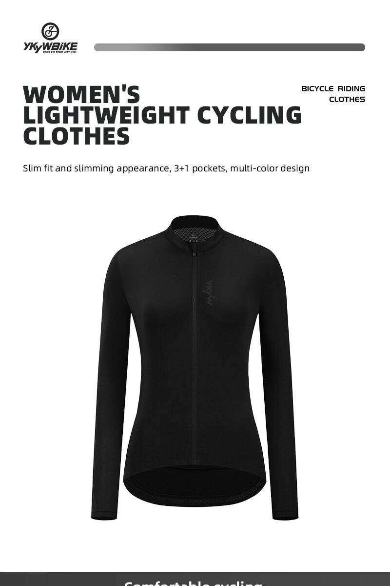 YKYWBIKE Women Cycling Long Sleeve Jersey Road Bike Jersey Outdoor Sport Comfort