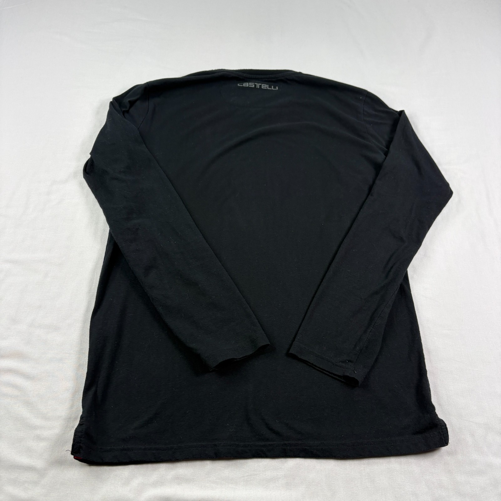 Castelli Cycling Shirt Mens Small Black Graphic Crew Neck Stretch Casual