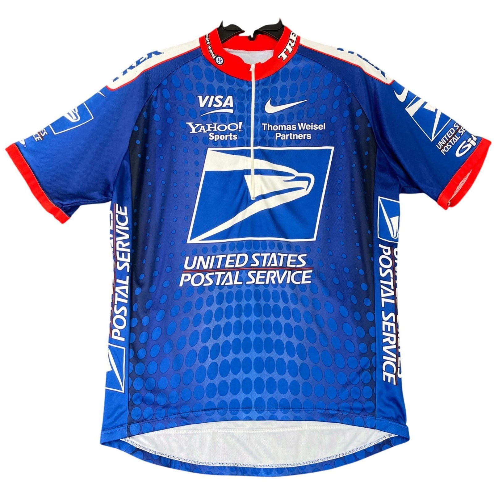 Nike USPS cycling team jersey mens XL blue Italy made pro tour racing graphic