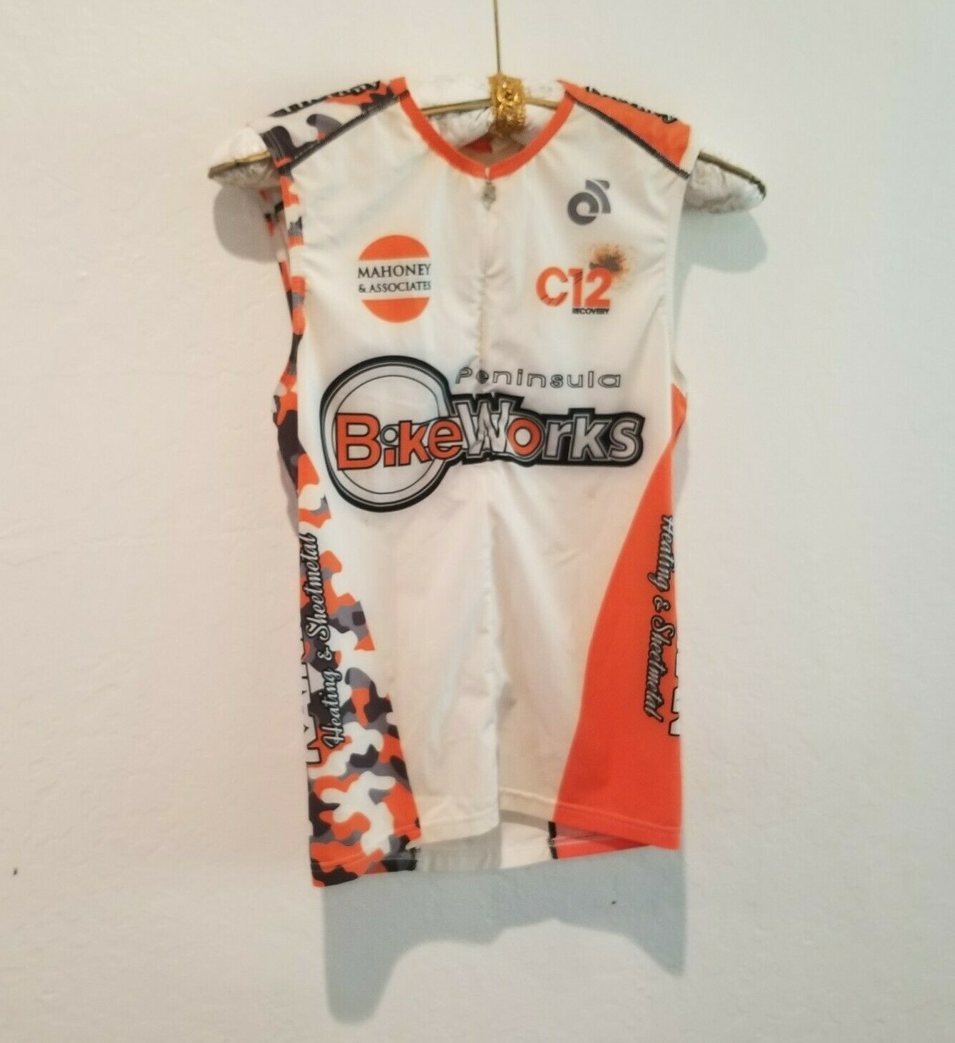 Champ-Sys Mens Medium Half Zip Sleeveless Jersey Cycling Top Peninsula BikeWorks