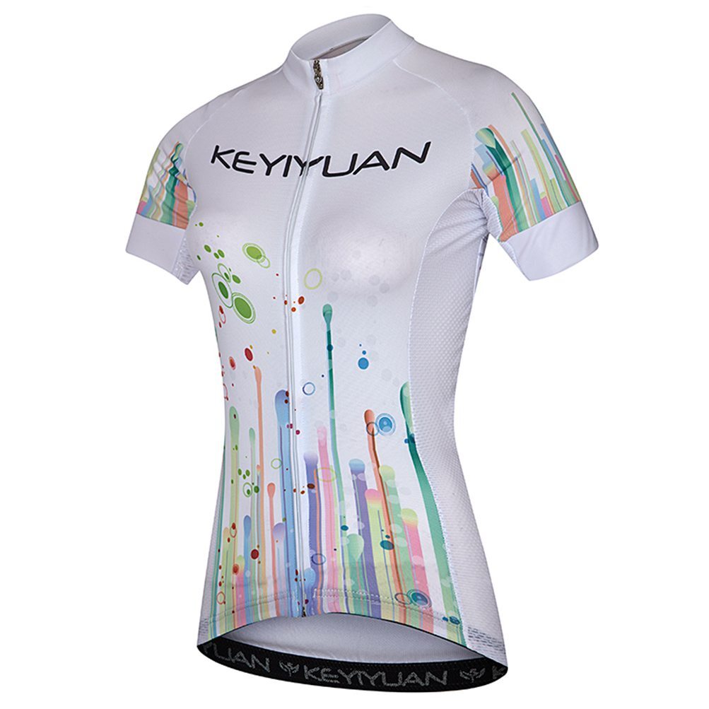 Women’s Zipper Pocket Cycling Jersey Short Sleeve Bike Bicycle Jersey Shirt