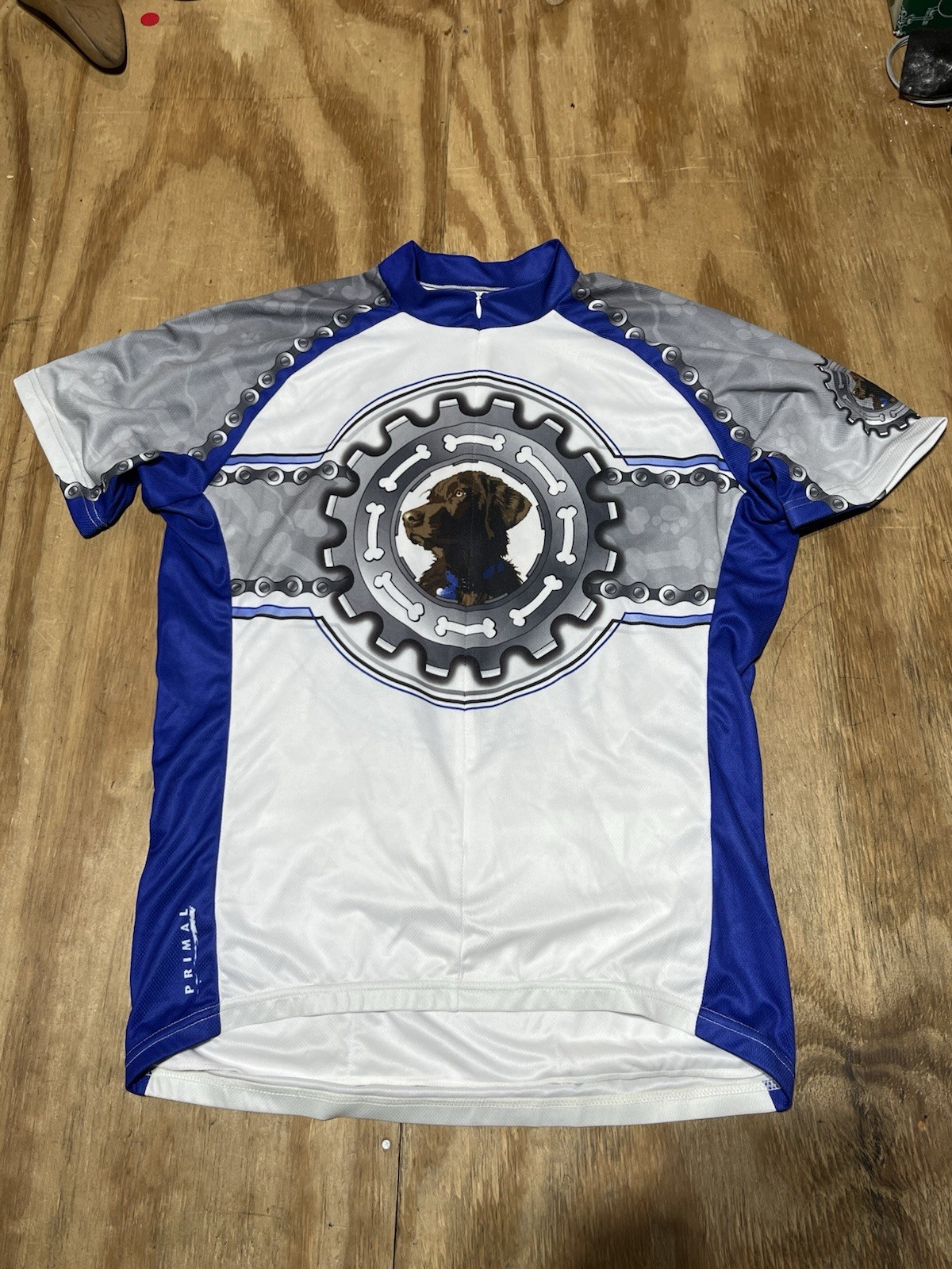Primal Wear Lab Puppy Dog Animal Chain Sprocket Bicycle Cycling Race Jersey @L9