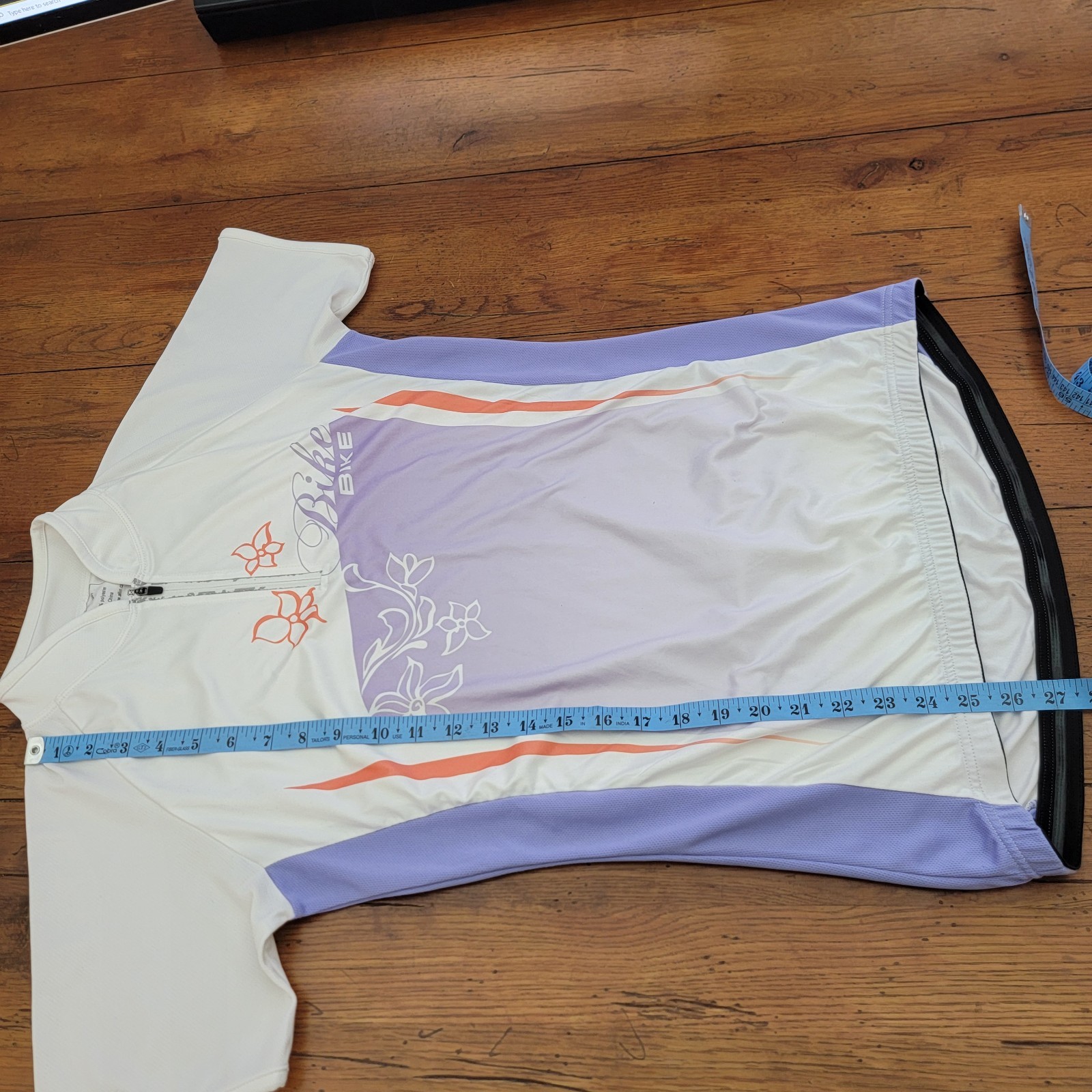 Allin Womens L/XL Cycling Jersey 19.5″ P2P Bike Pockets China