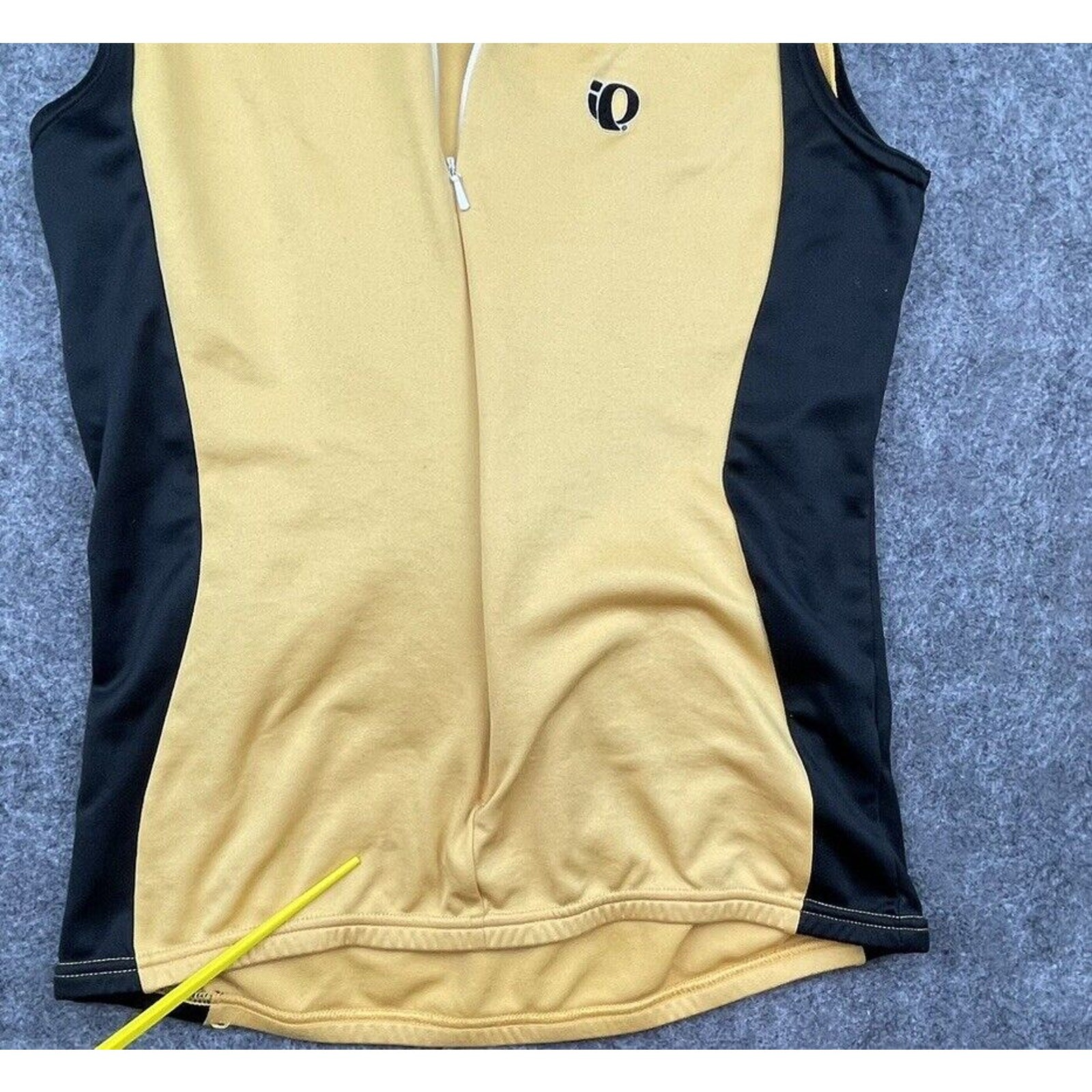Pearl iZumi Top Womens Medium Cycling Vest Gold Black Back Pockets Long Zip