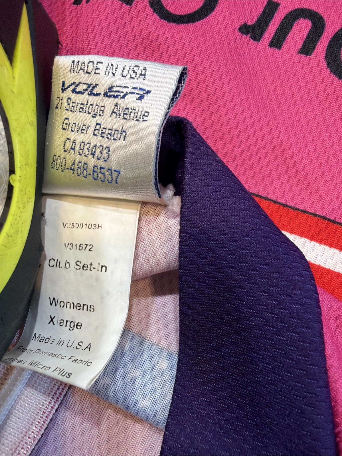 Voler Club Set-in Women’s XL Zip Front Short Sleeve Cycling Jersey Pink