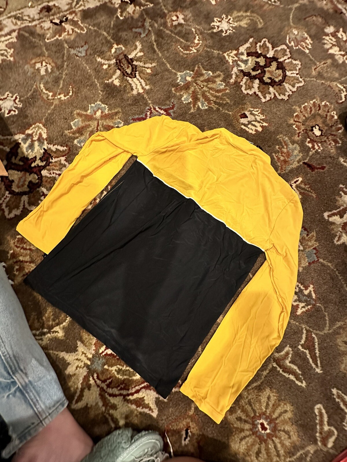 Verge Sport Mens Bicycling Long Sleeve Jersey size Medium Yellow & Black