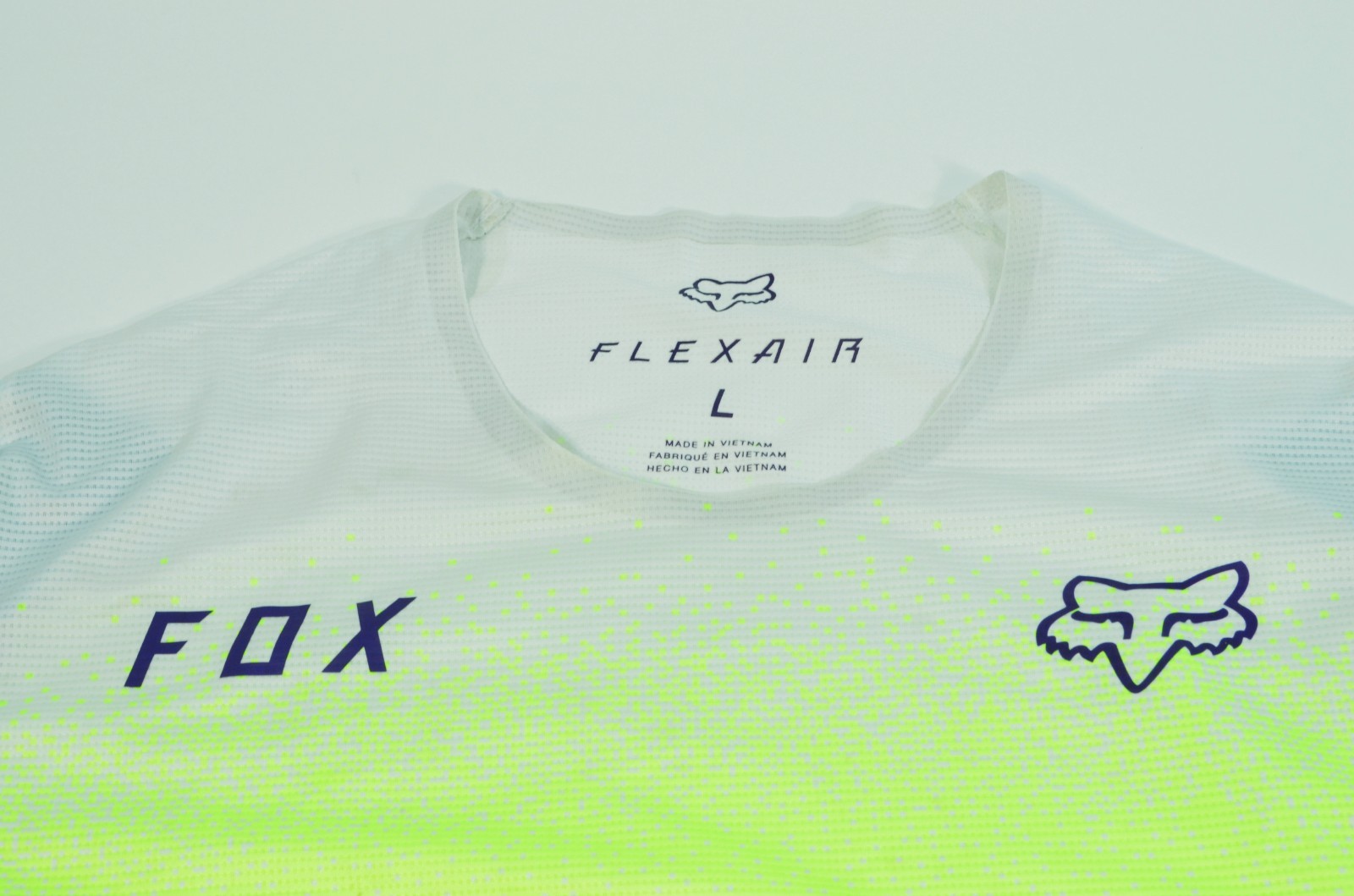 Fox Flexair Racing BMX MTB Long Sleeve Men’s Large White Neon Biking Cycling