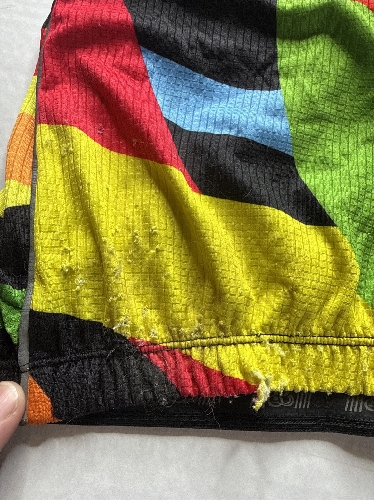 Pactimo Cycling Jersey Men Sz M Black Bright Multi Color Full Zip Short Sleeve