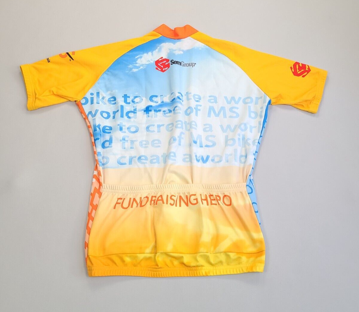 Vomax Shirt Womens Large White Yellow Bike Team Cycling Jersey Athletic Ladies