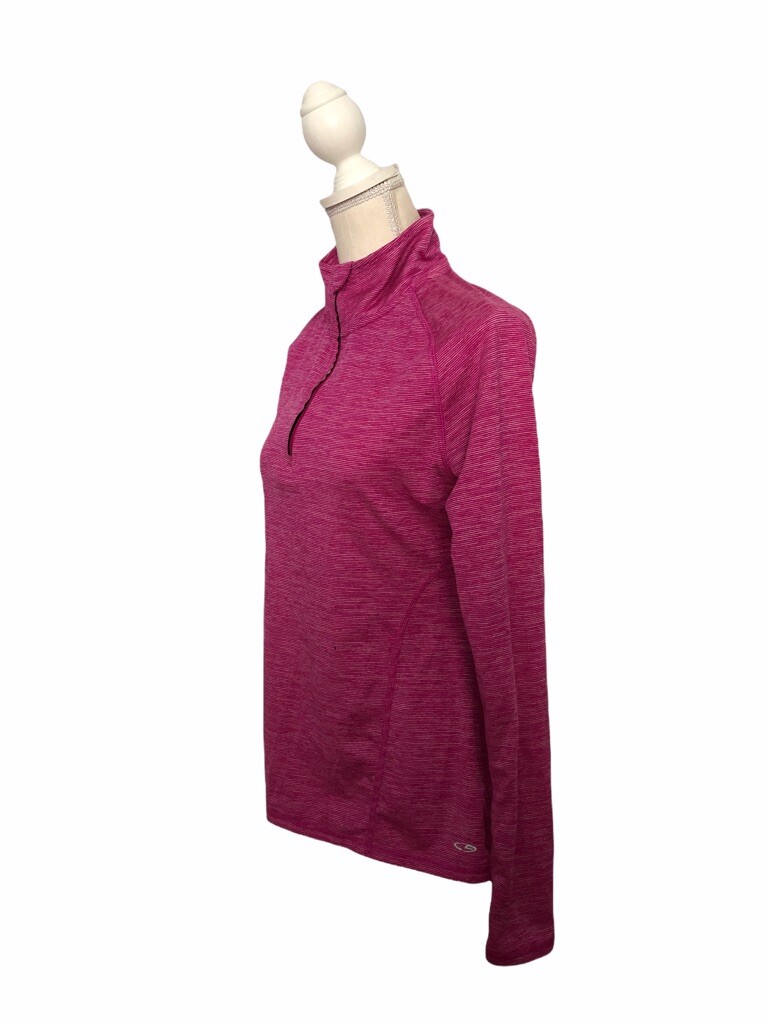 Champion Duo-Dry women Size SP Pink 1/2 Zipper Front High Neck Tee Long Sleeve