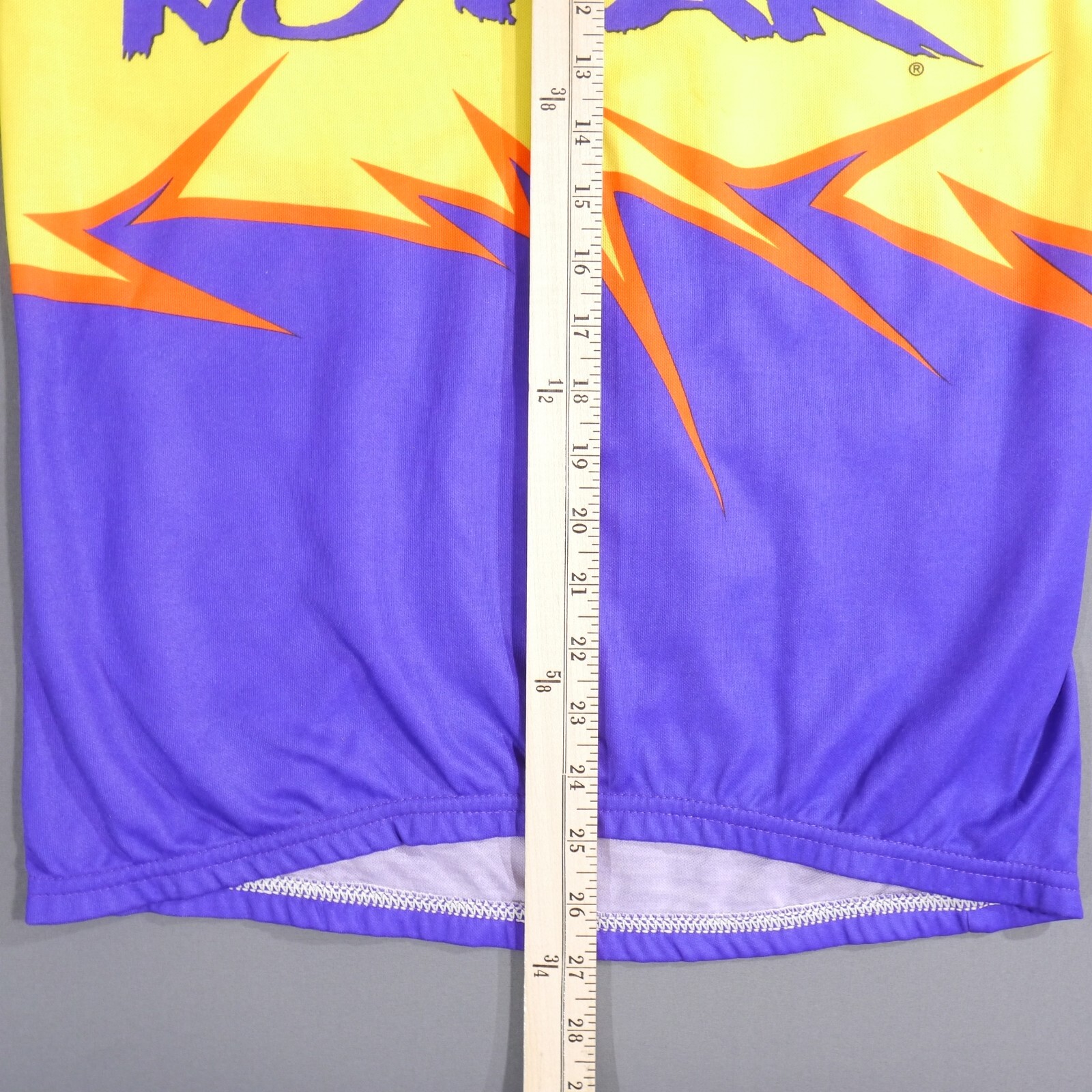 VTG 90’s USA No Fear Cycling Jersey Purple Zip All Over Print Fire Size Small