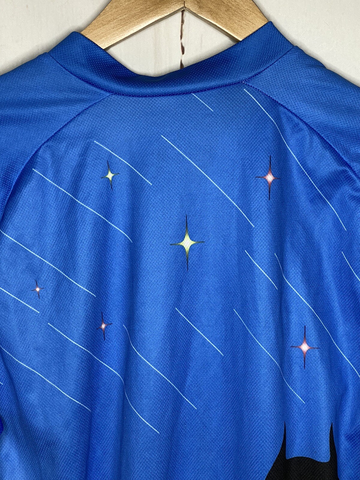 Peak 1 Sports 1/2 Zip Men’s Size Large Cycling Jersey Shirt Black Cat Blue Gift