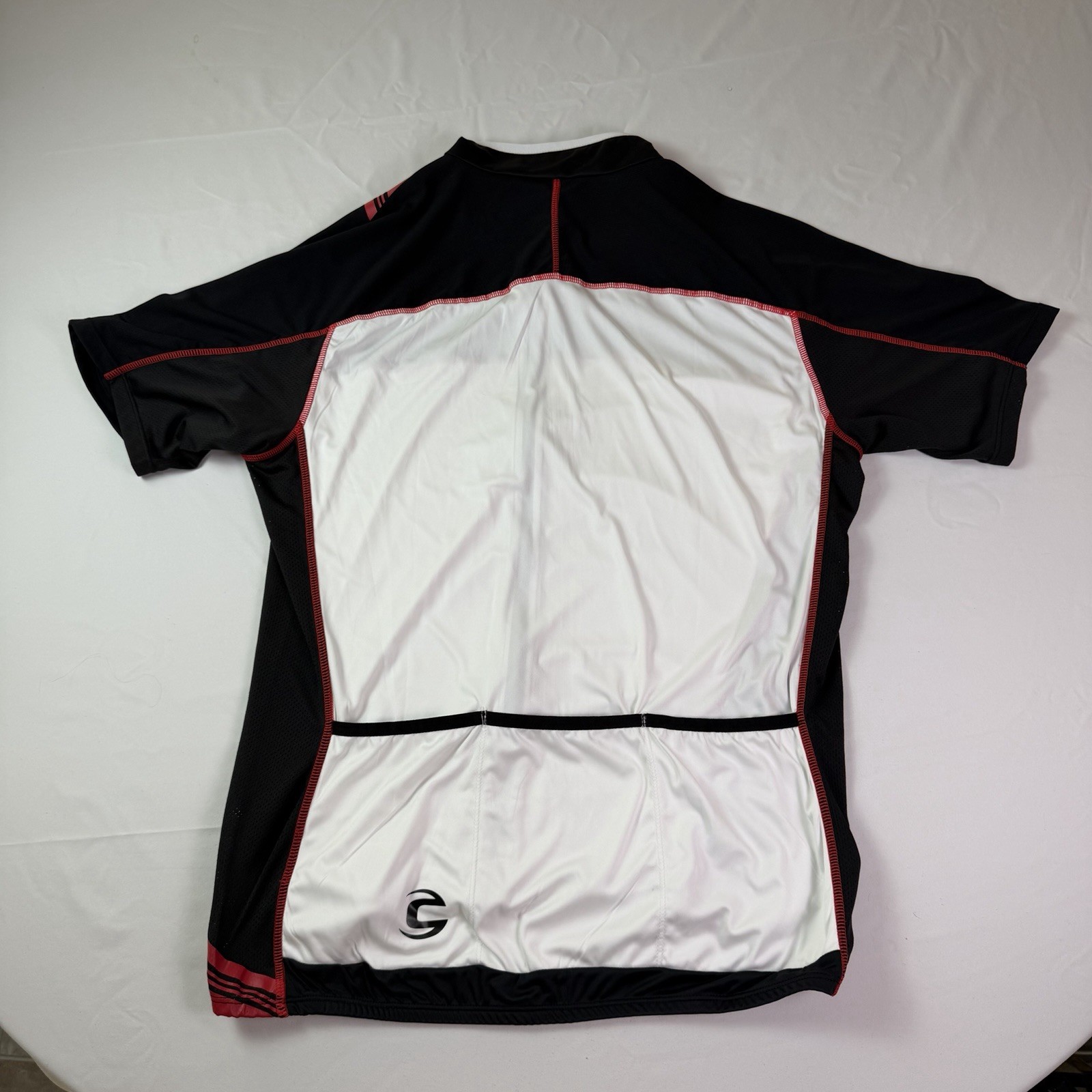 Cannondale Mens full zipper Black -White-Red cycling Jersey, Size Large , NWT