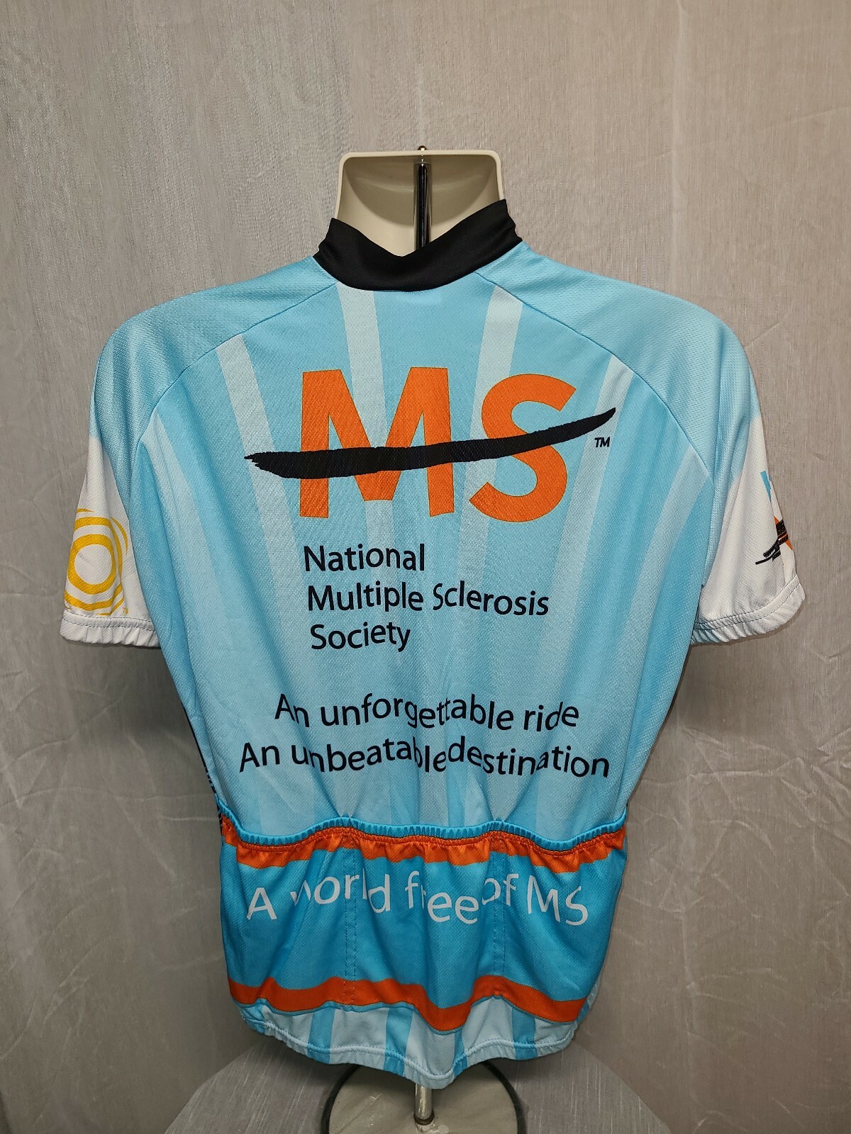 2008 Vomax Bike MS Ride Adult Large Blue Cycling Jersey