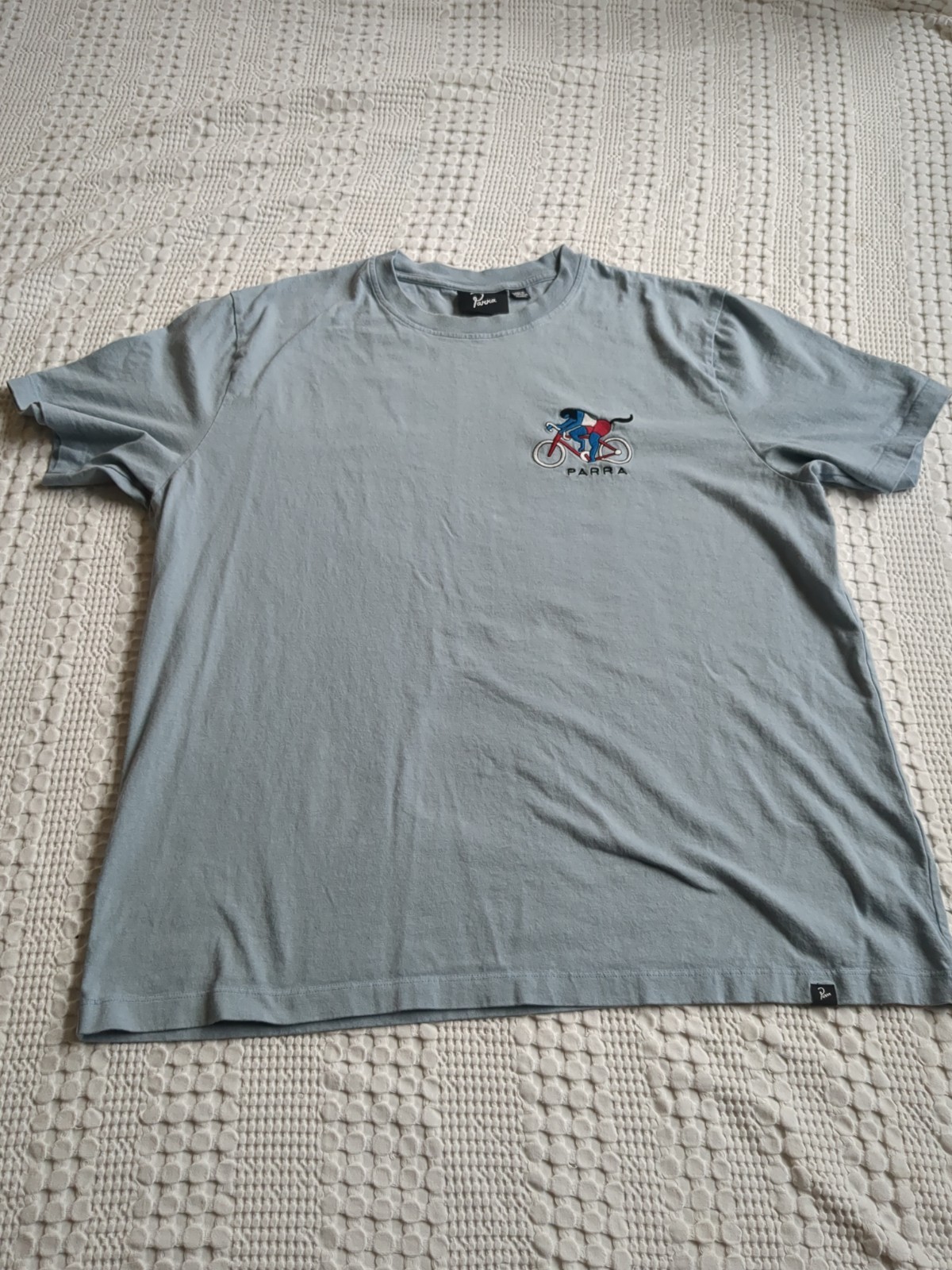 Parra Cycling Cyclist Short Sleeve T Shirt Blue Sz XL Crew Neck