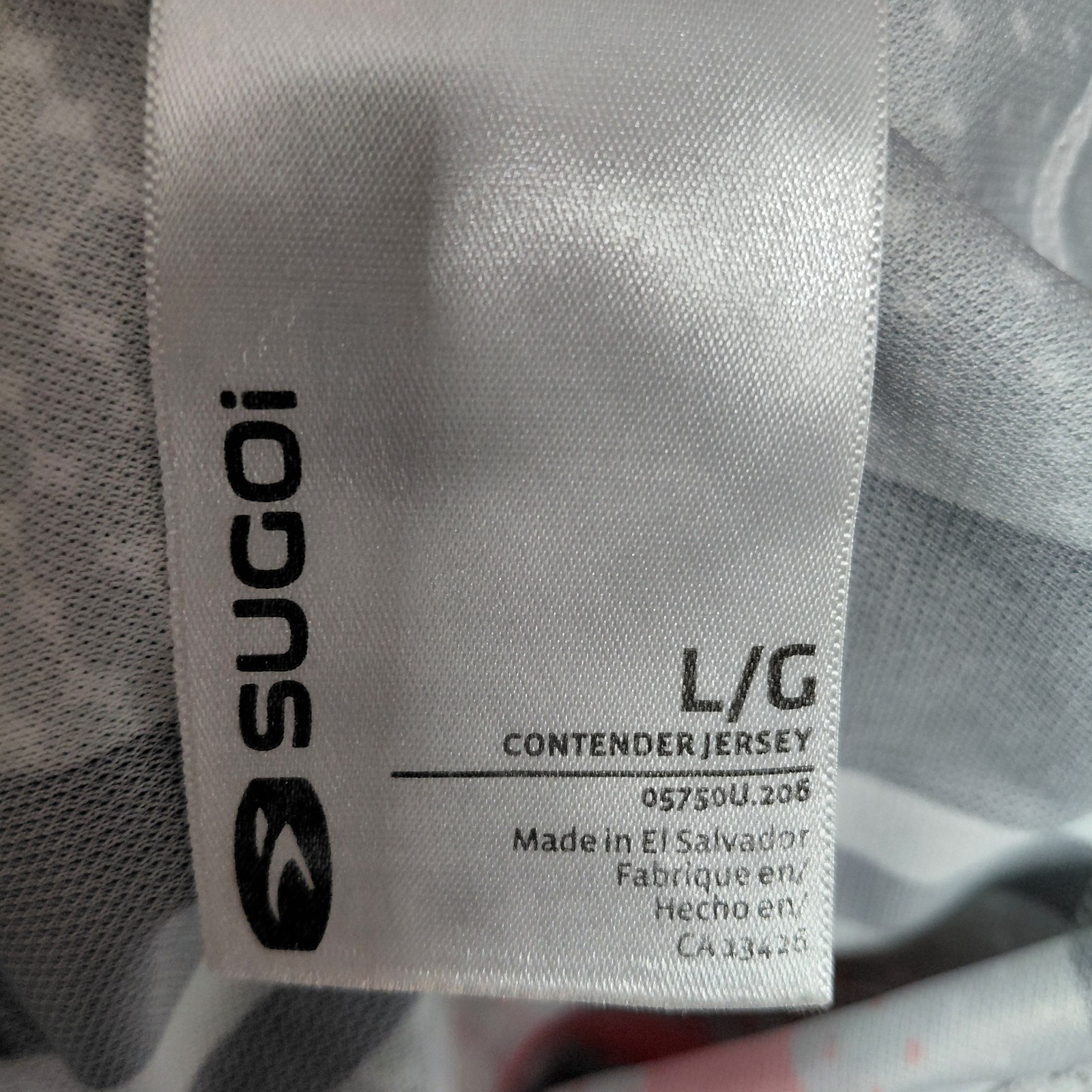 Sugoi Cycling Jersey Mens Large Short Sleeve Mock Neck 1/2 Zip Top Shirt white