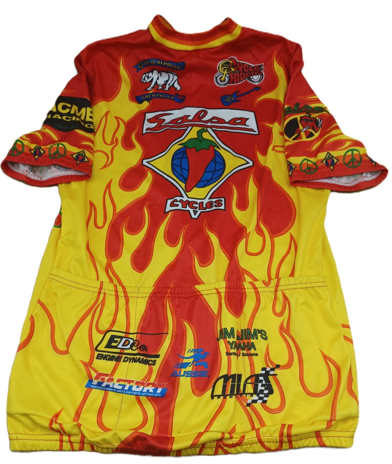 SALSA CYCLES Cycling-Aussie Full Graphic Cropped Racing Shirt XL Vintage