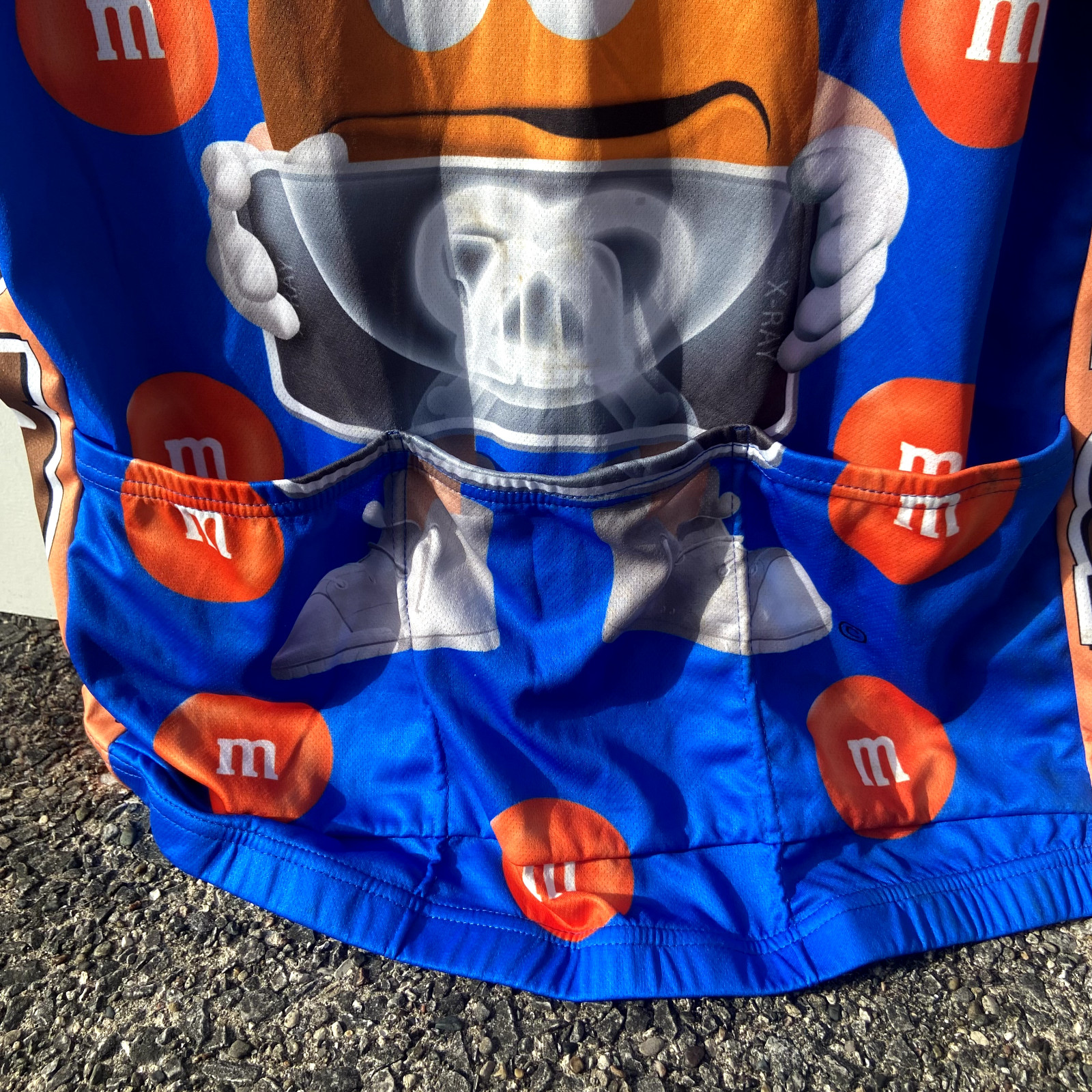 V Gear Mens Club Cut Large L M&M’s Pretzel Blue Orange Pockets 4″ Zip