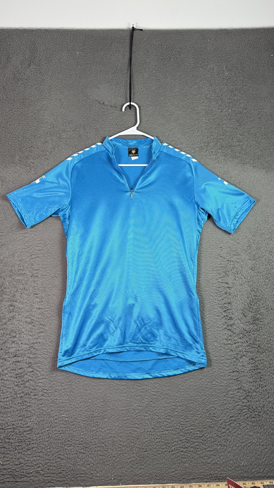 Vintage Descente Cycling Jersey Large 90s Half Zip Short Sleeve Bike Shirt