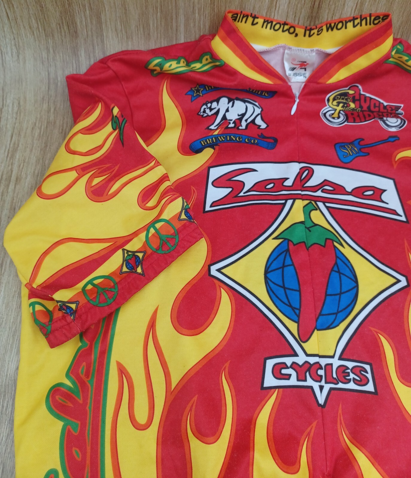 SALSA CYCLES Cycling-Aussie Full Graphic Cropped Racing Shirt XL Vintage