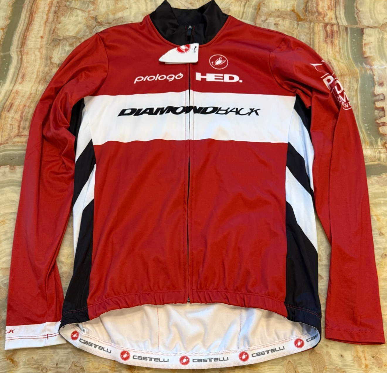 Castelli Mens Diamondback Servizio Corse Cycling Jersey Red Full Zip Outdoor 2X