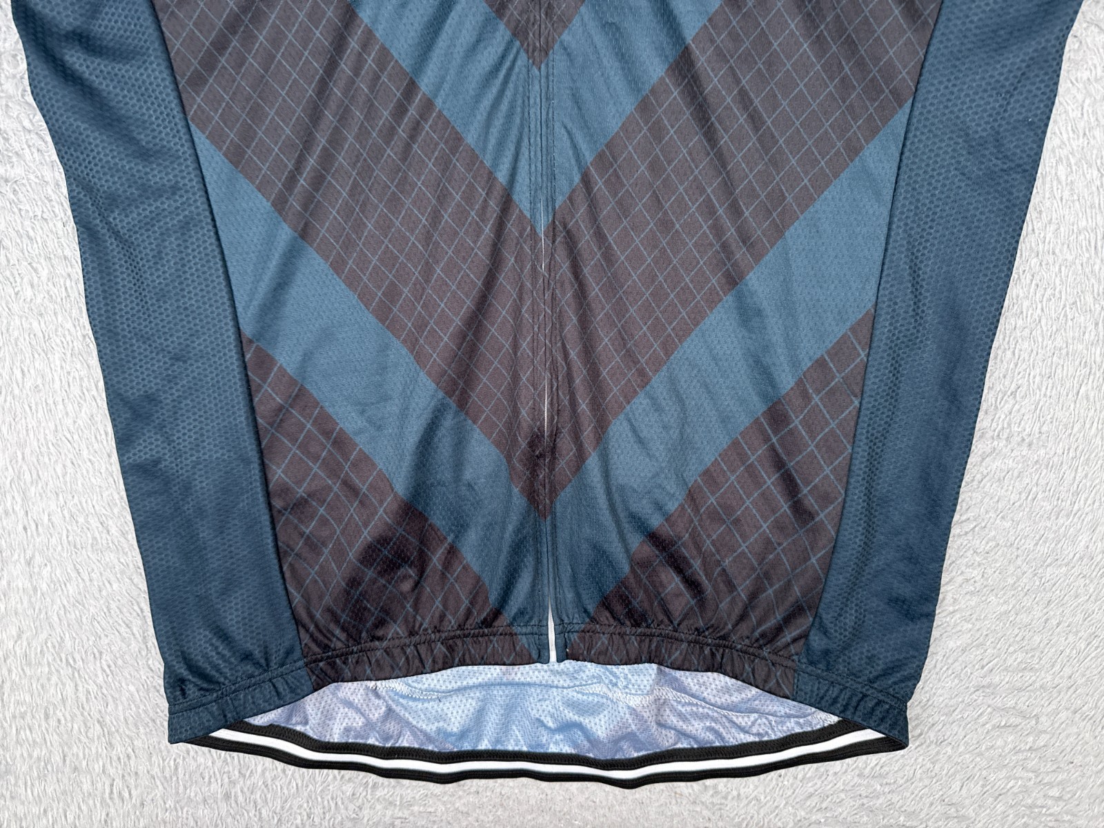 STRGAO Cycling Jersey Adult 3XL XXXL Blue Black Full Zip Short Sleeve Polyester