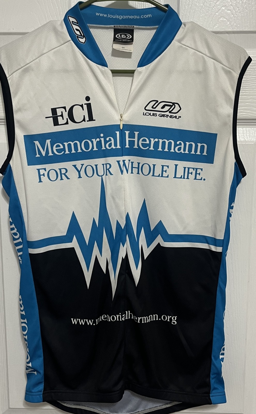 Louis Garneau ECI Memorial Hermann Cycling Jersey Men’s Large Sleeveless Bike