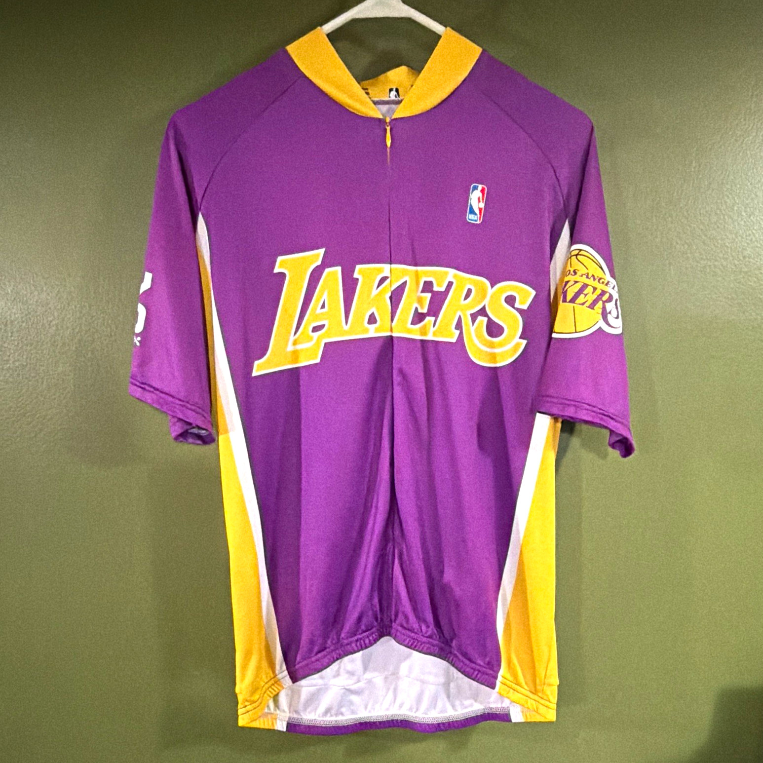 VOmax x NBA Los Angeles Lakers Cycling Jersey Purple Gold Full Zip (L)