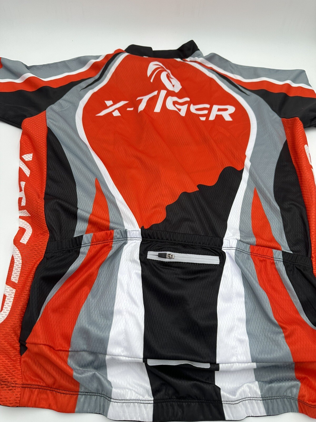 X-Tiger Men’s Cycling Jersey Black Size 2XL Short Sleeve Full Zip
