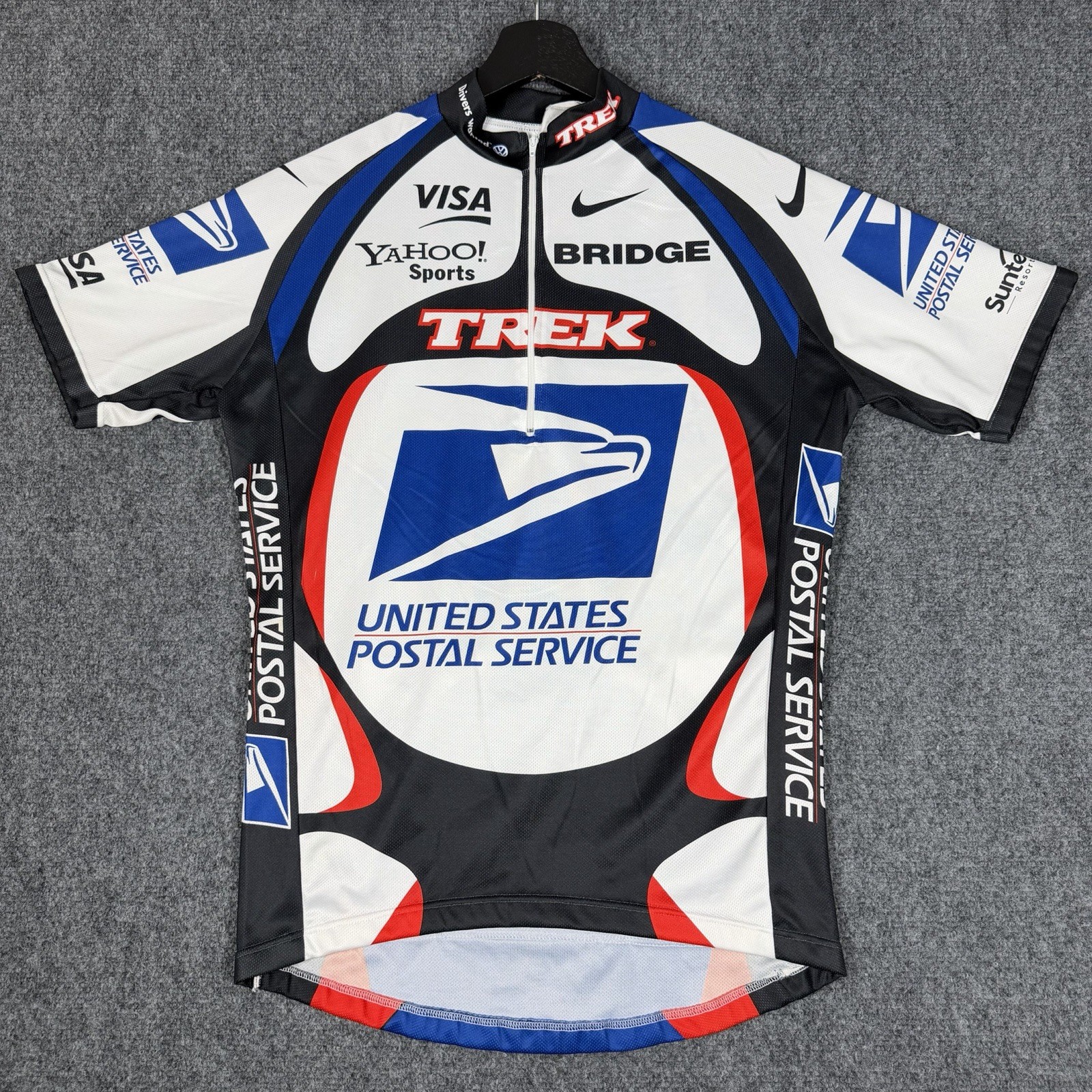 Trek Cycling Jersey Nike United States Postal Office men’s Medium USPS 1/2 ZIP