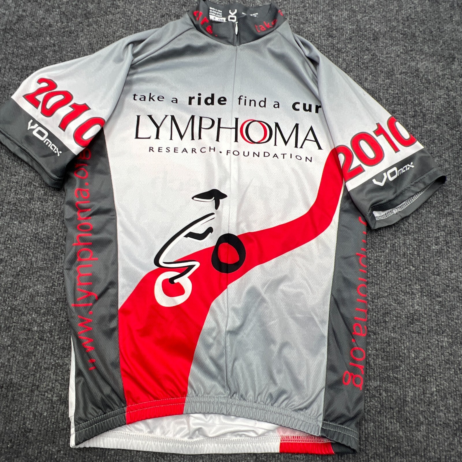 VOMAX Cycling Jersey Mens S Lymphoma Research Foundation Charity 2010 Ride USA
