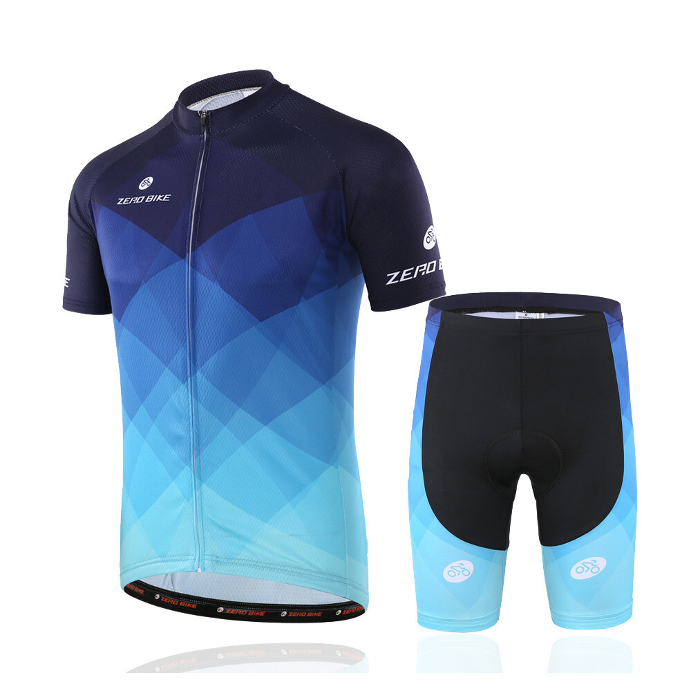 Fashion Men Short Sleeve Jersey Set Bike Cycling Riding Wear Tops Shirt & Sh
