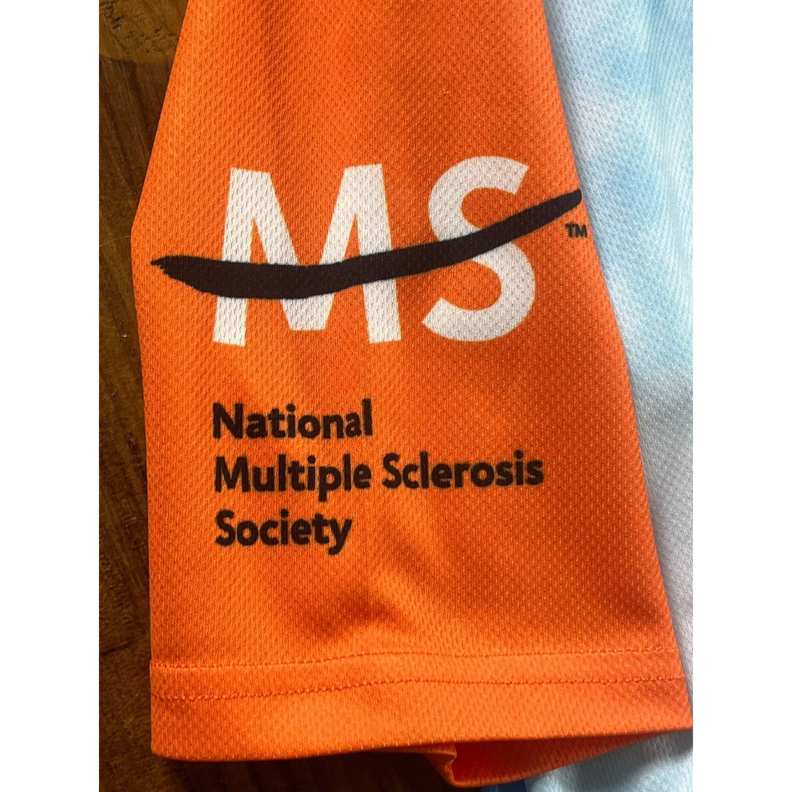 Champion System Bike MS Cycling Jersey Orange Blue Cloud Print Mens Medium