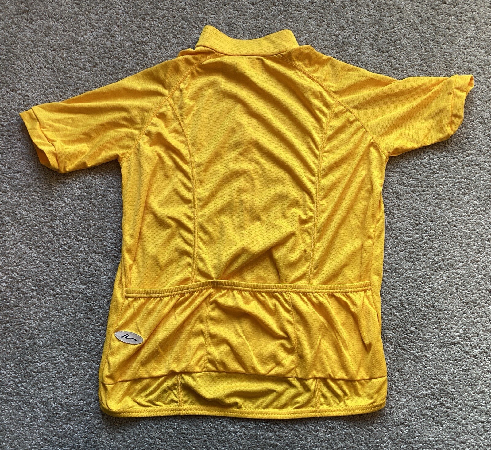 Vintage Nashbar Cycling Jersey Mens Large Yellow Bike 3/4 Zip Back Pockets