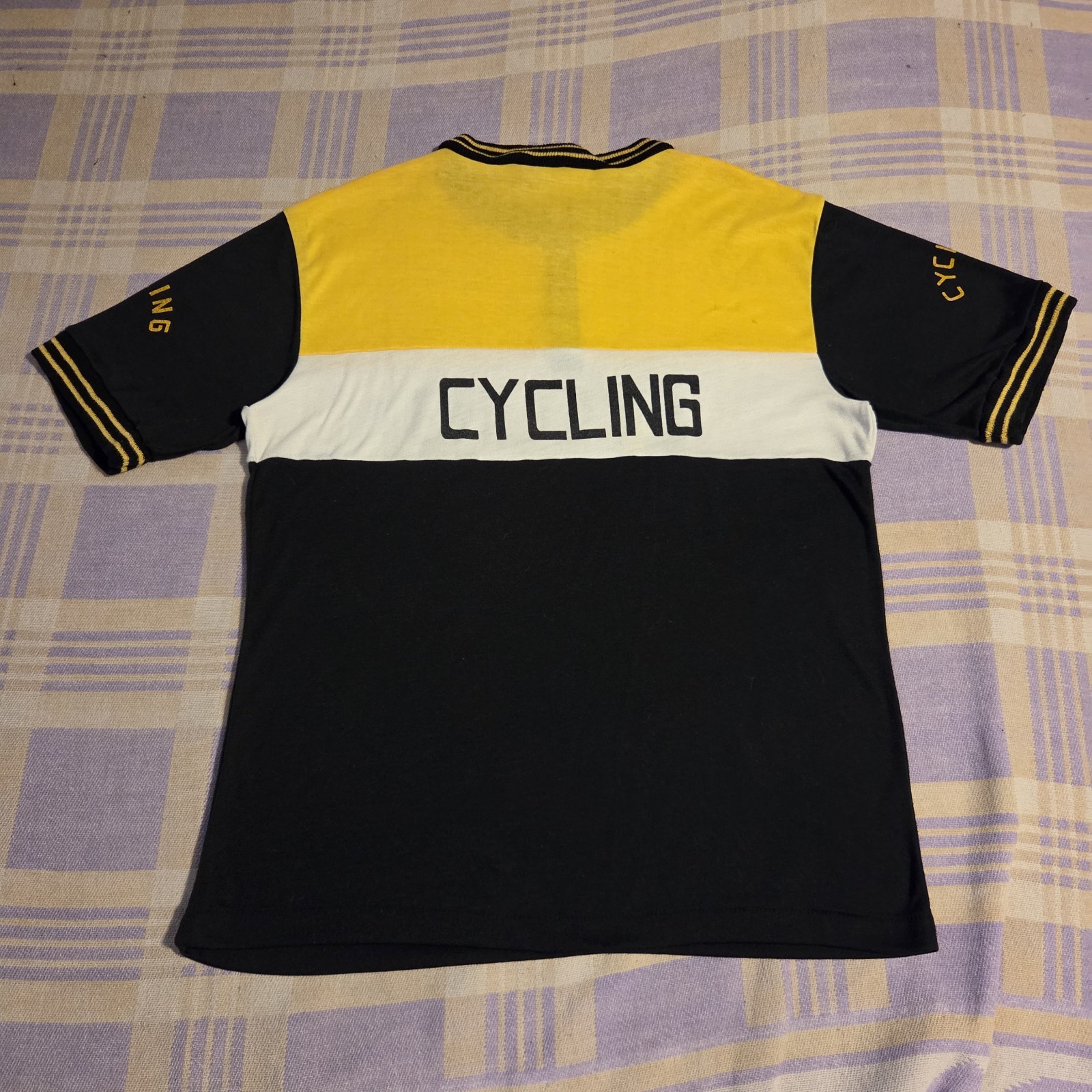 Vintage Cycling Jersey Network Knitwear Size Large Zip Up Color Block 70s Rare