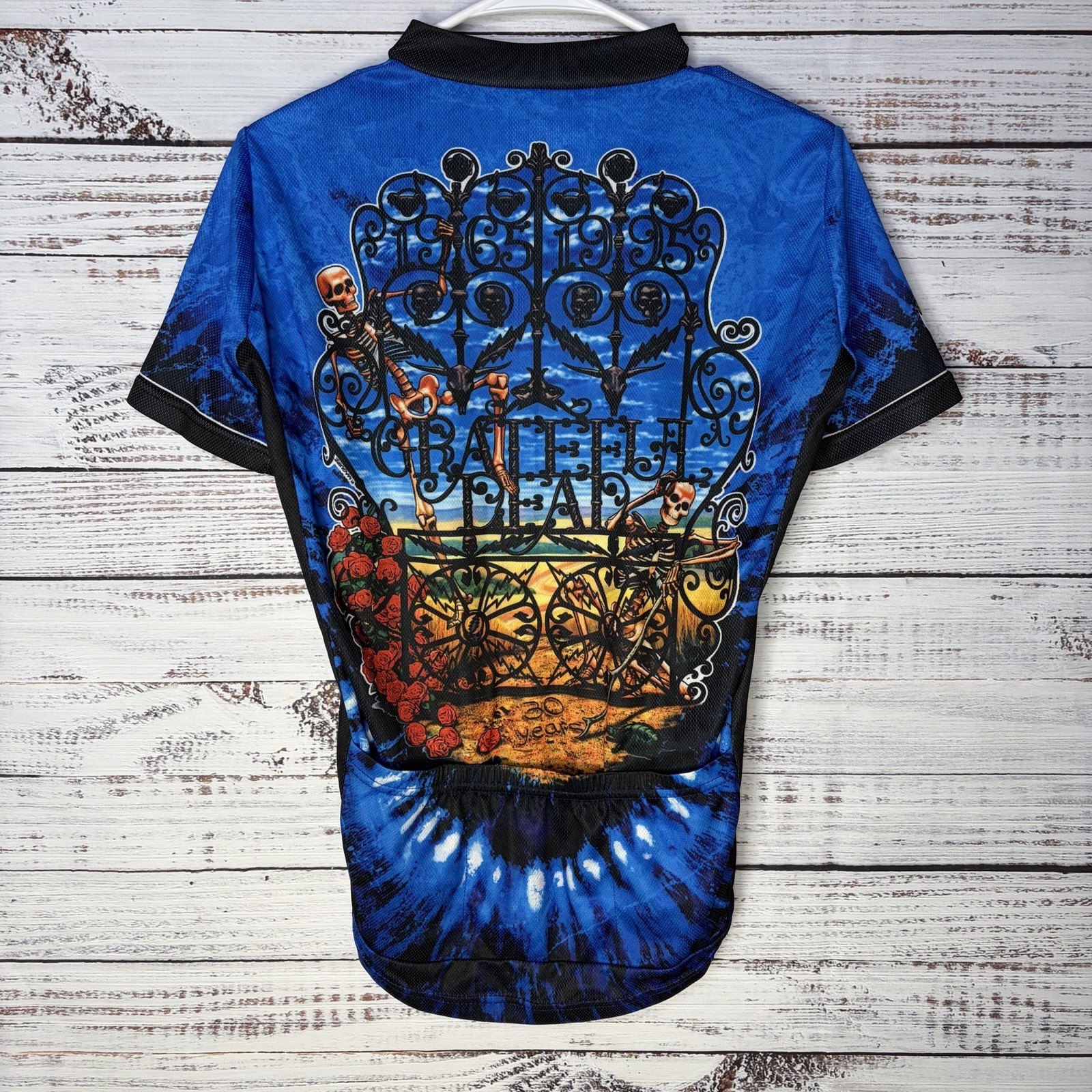 Primal Wear Grateful Dead Cycling Jersey Shirt Full Zip Skeleton Bertha Small