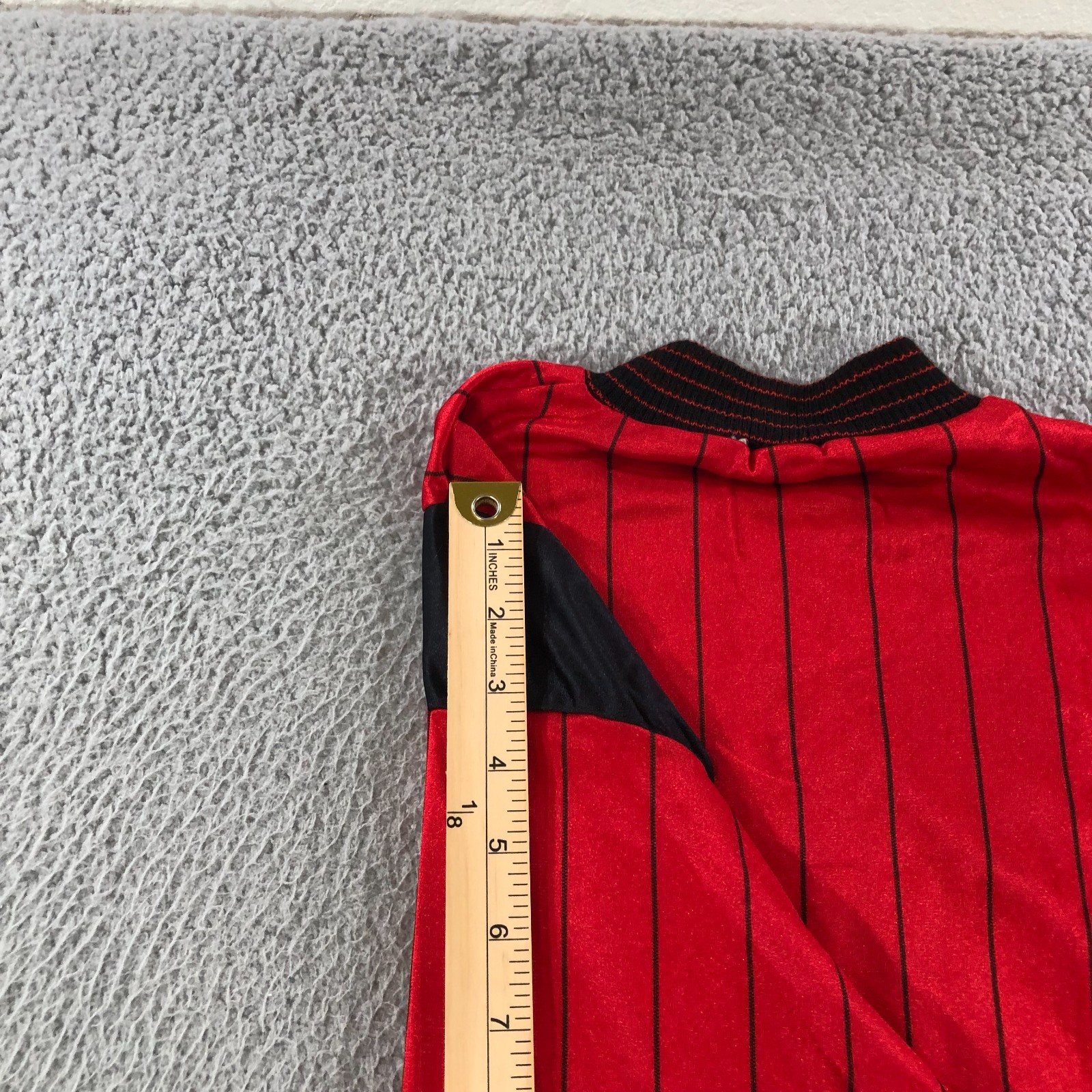 vtg tour de france bike jersey mens m red pin stripes long sleeve cooling pocket