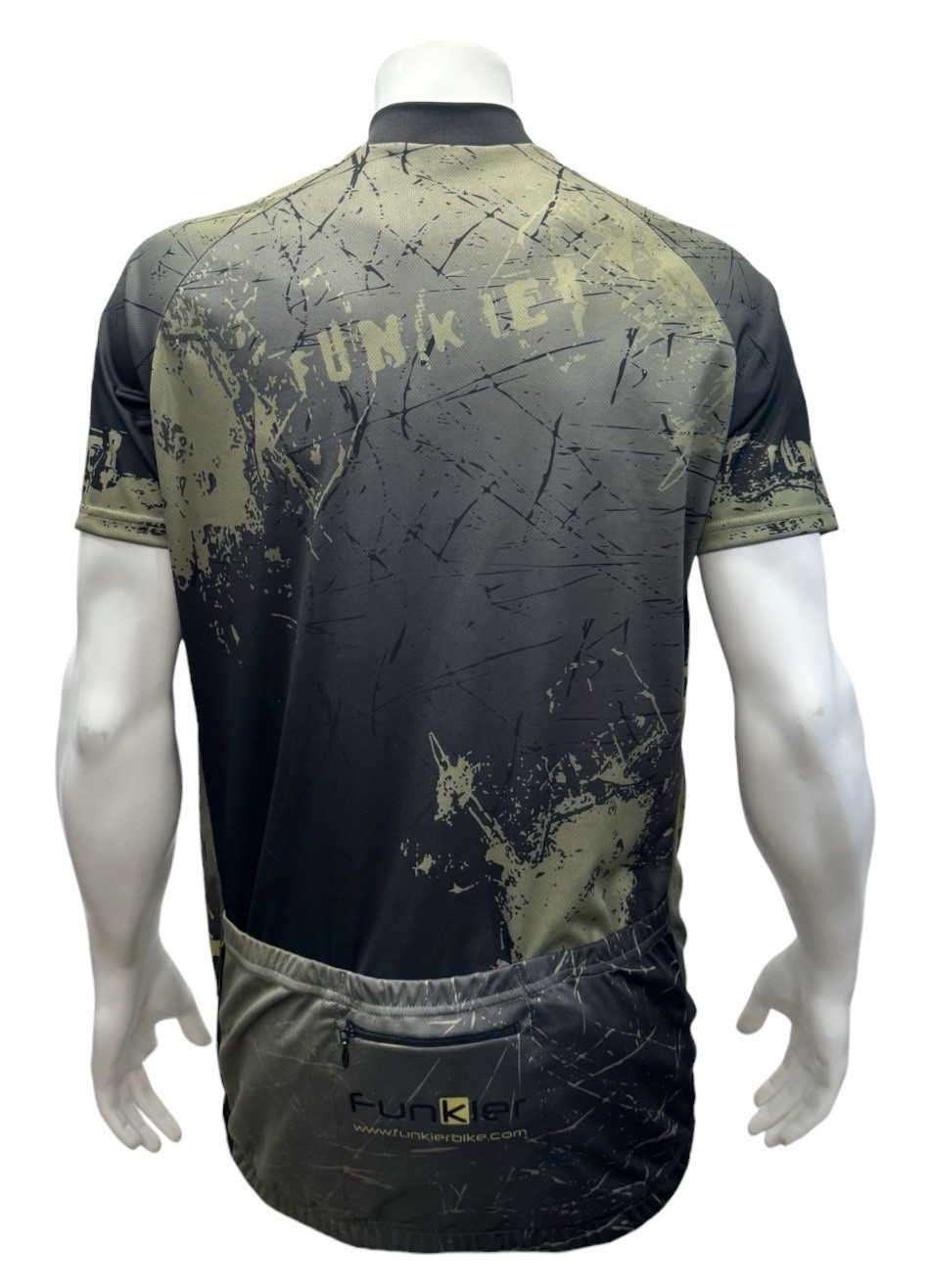 Funkier Army Green Yellow Full Graphic Spellout Cyling Jersey w/Back Pocket 3XL