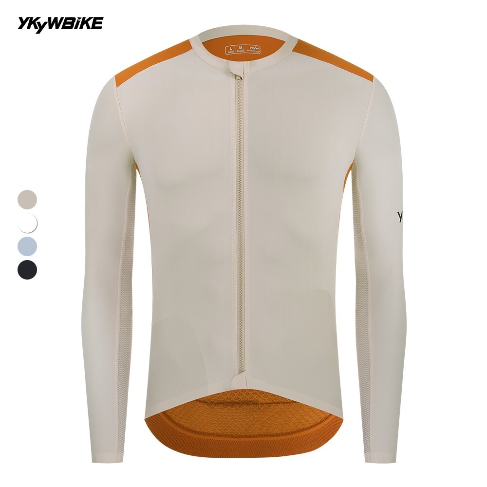 Men Pro Cycling Jersey Long Sleeve Road Bike Shirt Breathable Tops Quick Dry