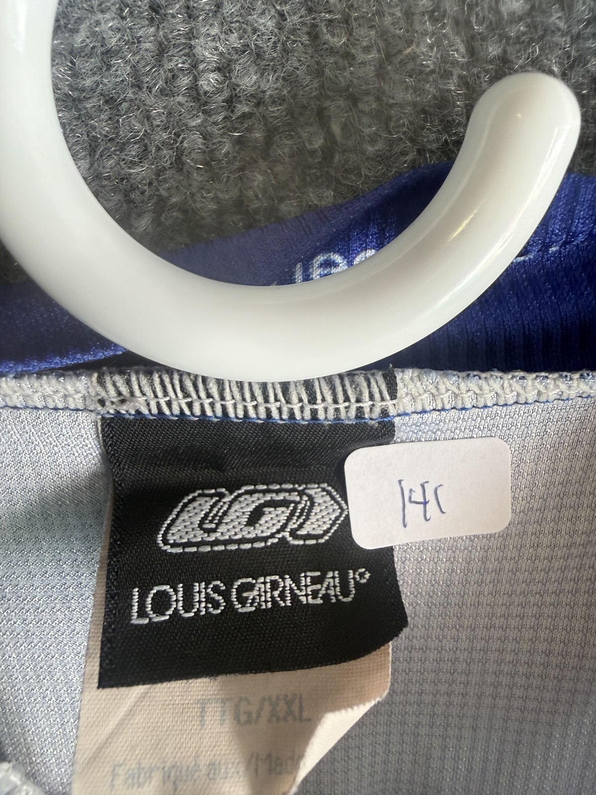 Louis Garneau Cycling Jersey Mens XXL Blue Michelin 1/4 Zip Short Sleeve Pockets