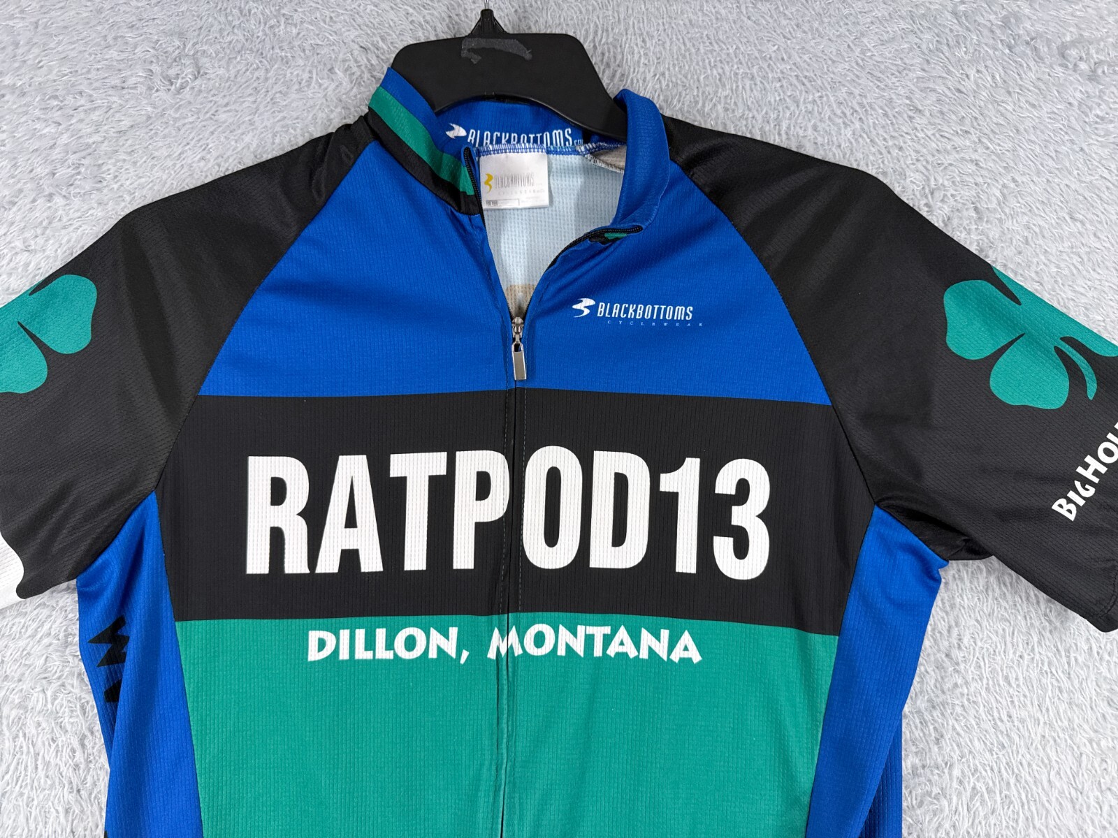 Black Bottoms Cycling Jersey Adult Large Green Blue RATPOD13 Dillion Montana