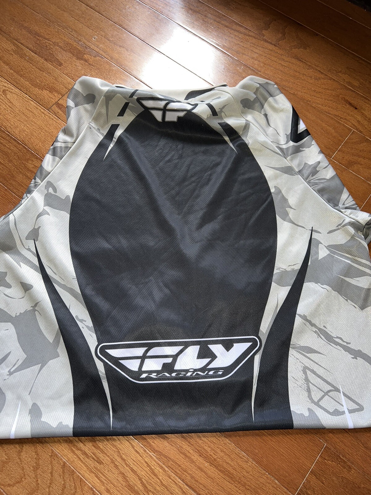Fly Racing Sz Large Race Wear Top Black Tan White