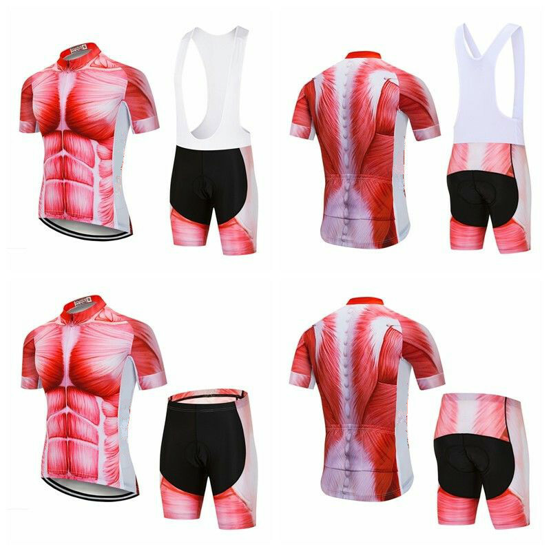 Men’s Cycle Clothing Unique Cycling Jersey and (Bib) Shorts Padded Kit S-5XL