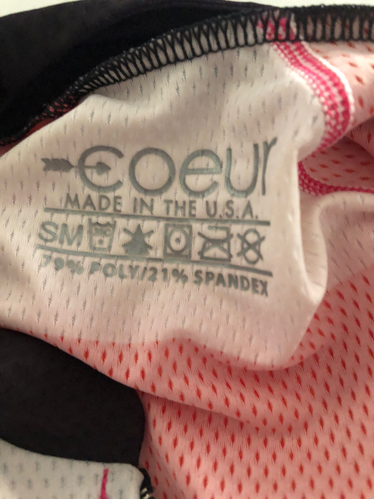 Coeur Bicycle Cycle Red Pink Ladies Jersey Women’s Size Small Back Pockets