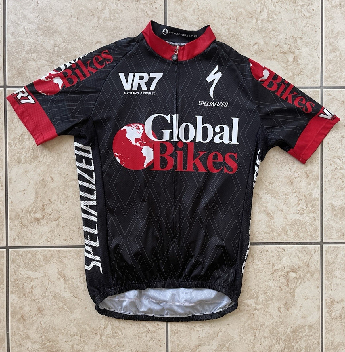 Safetti VR7 Specialized Men’s Short Sleeve Cycling Full Zip Jersey Road Bike Top