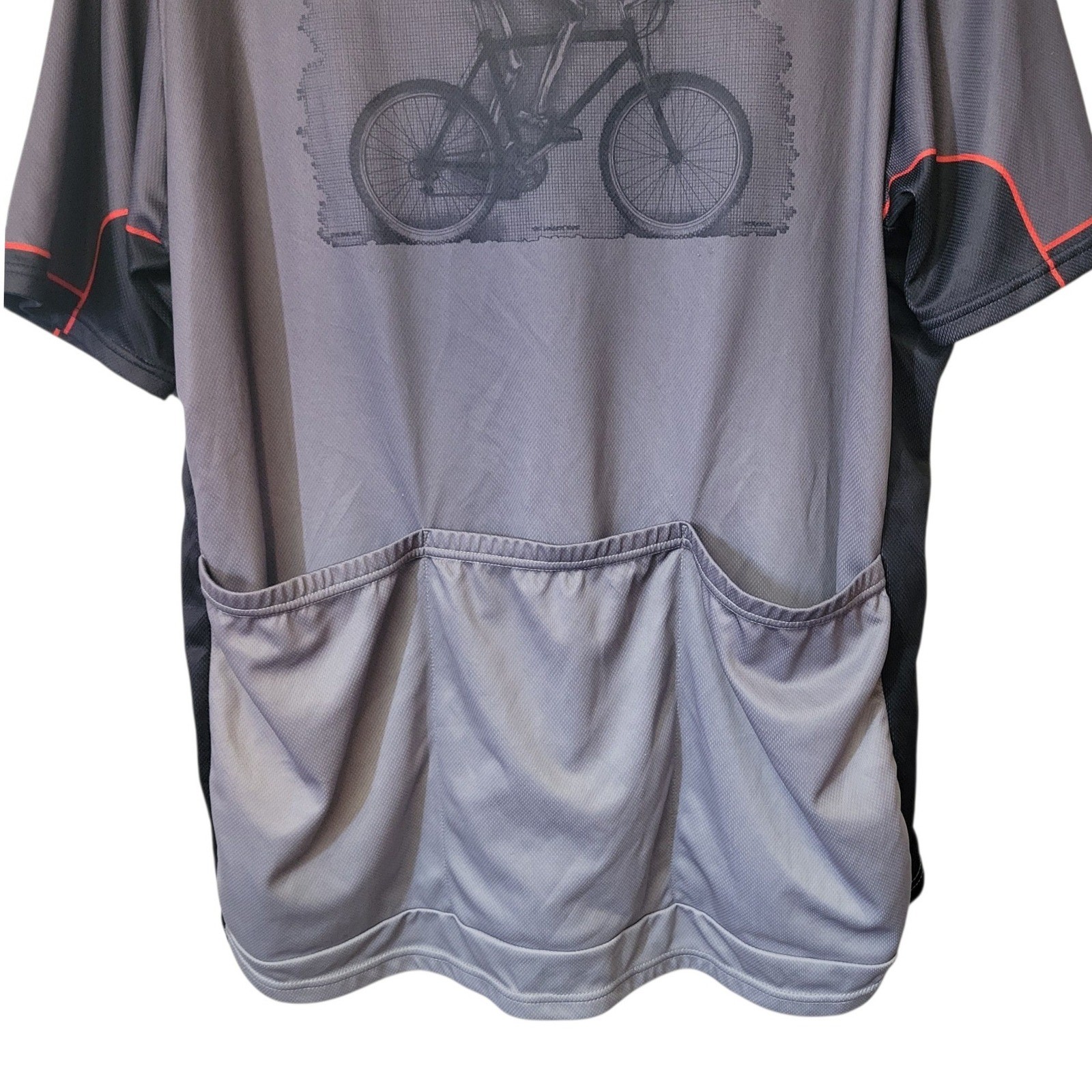 Primal Wear Mens Skeleton Bicycle Cycling Jersey Grey XXXL 3XL Quarter Zip A703