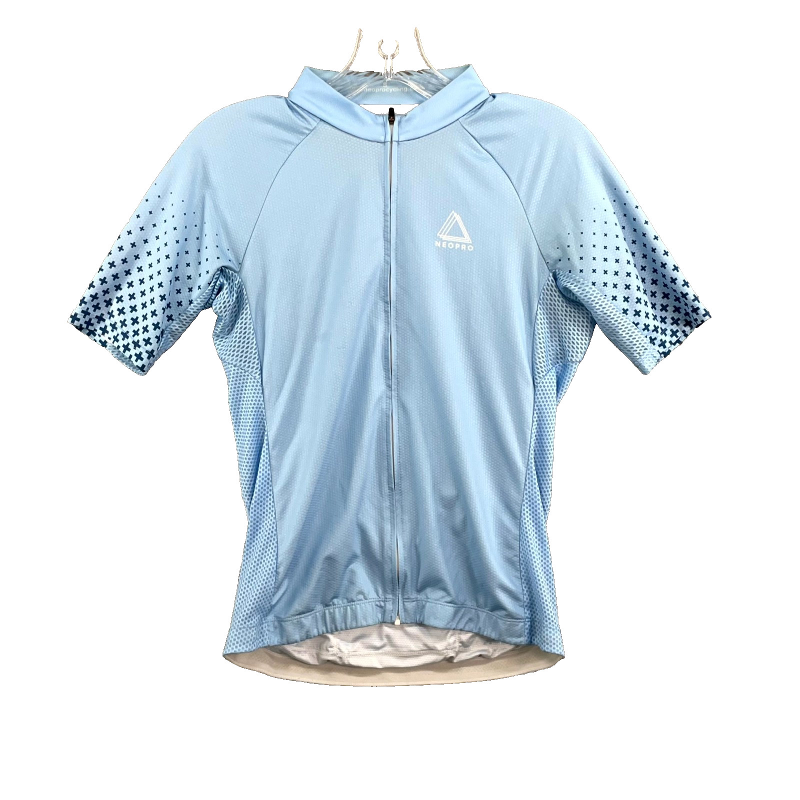 NeoPro Cycling Jersey Mens Small Blue Geometric Full Zip Sportswear Performance