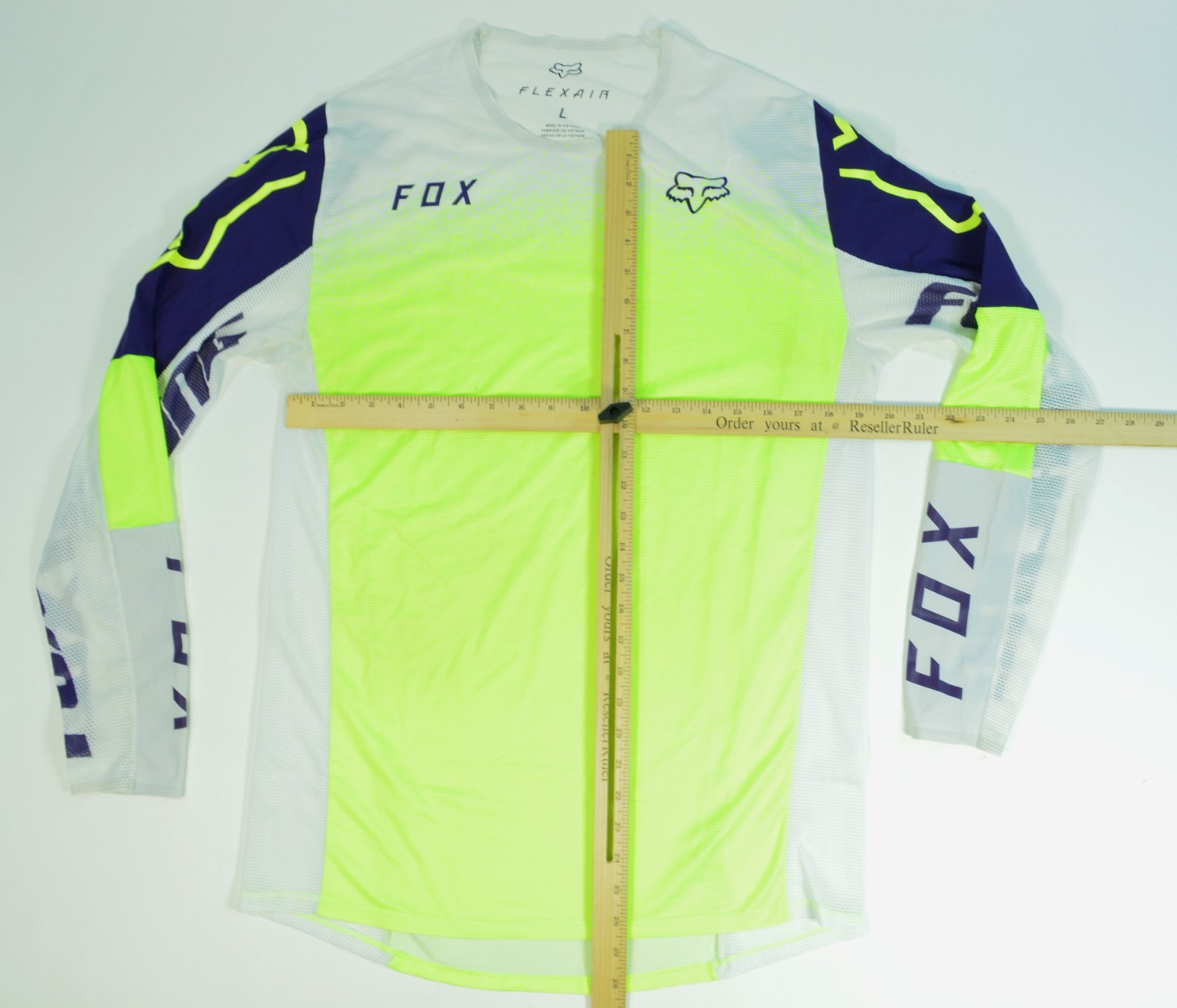 Fox Flexair Racing BMX MTB Long Sleeve Men’s Large White Neon Biking Cycling